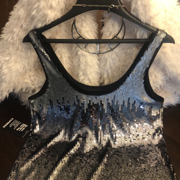 Silver Sequined Slip Dress by Express - Picture 9 of 15